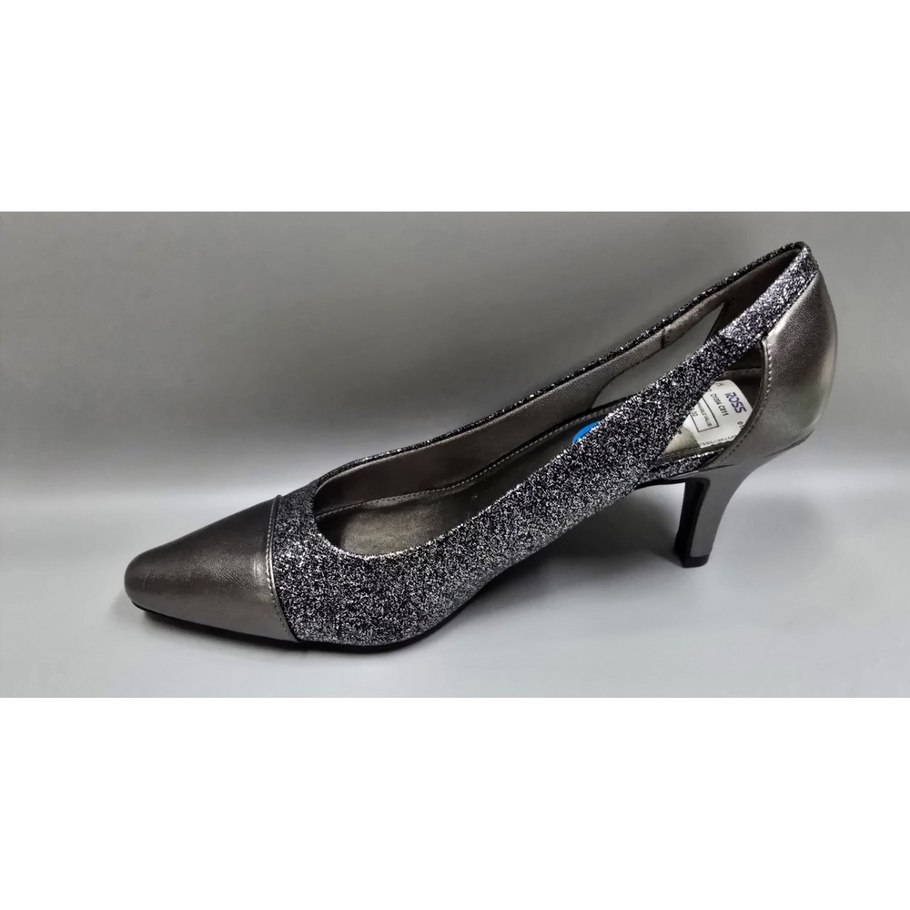 Life Stride Women's Size 10 Silver Glitter Metallic Pointed Toe Kitten Heels - Picture 5 of 6